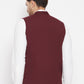 Even Apparels Maroon Merino Men's Nehru Jacket-Contrast Lining-Inbuilt Pocket Square | Swadesiicart