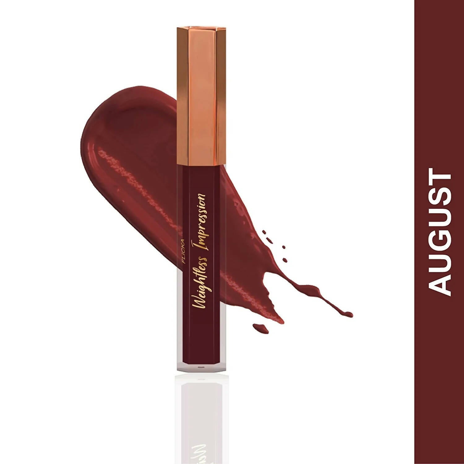 FLiCKA Weightless Impression 08 August - Maroon Matte Finish Liquid Lipstick - Limited Time Offer - Swadesiicart