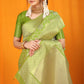 Jyoti Fashion Women's Green Kanjivaram Silk Zari Woven Saree with Blouse | Swadesiicart