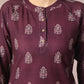 Myshka Women's Magenta Printed Round Neck Party Top With Skirt Co-ord set - Swadesiicart