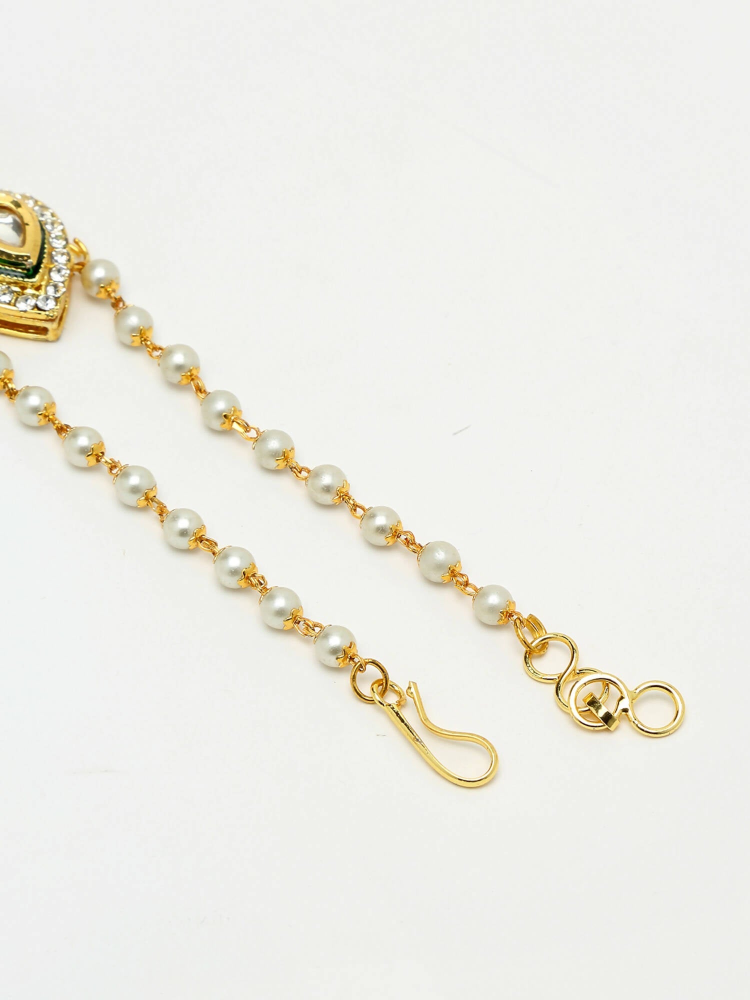 Kundan Hand Harness Set Of 2 - Ruby Raang - Swadesiicart