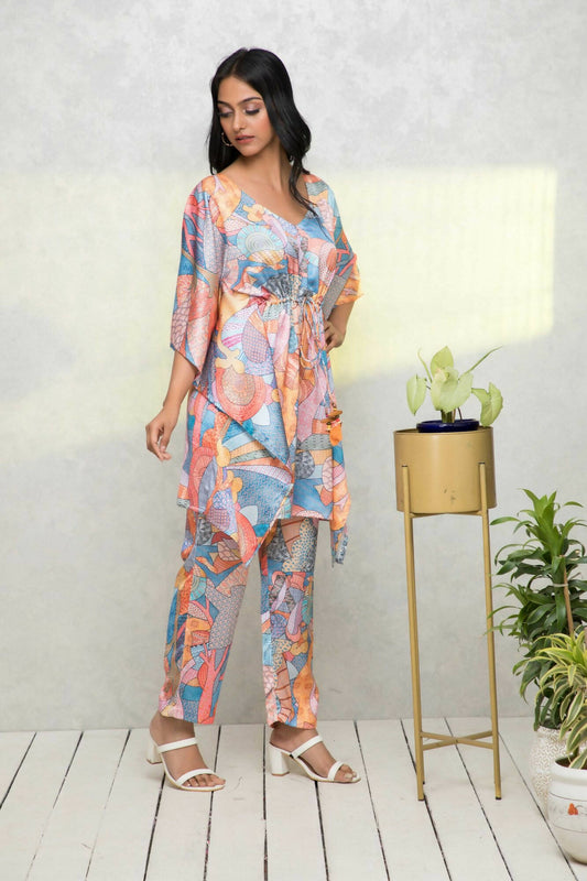 Myshka Multi - Printed Women Bling & Sparkly Co-Ords - Swadesiicart
