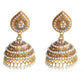 Mominos Fashion Johar Kamal Leaf Design Jhumka With Stone & Pearl - Swadesiicart