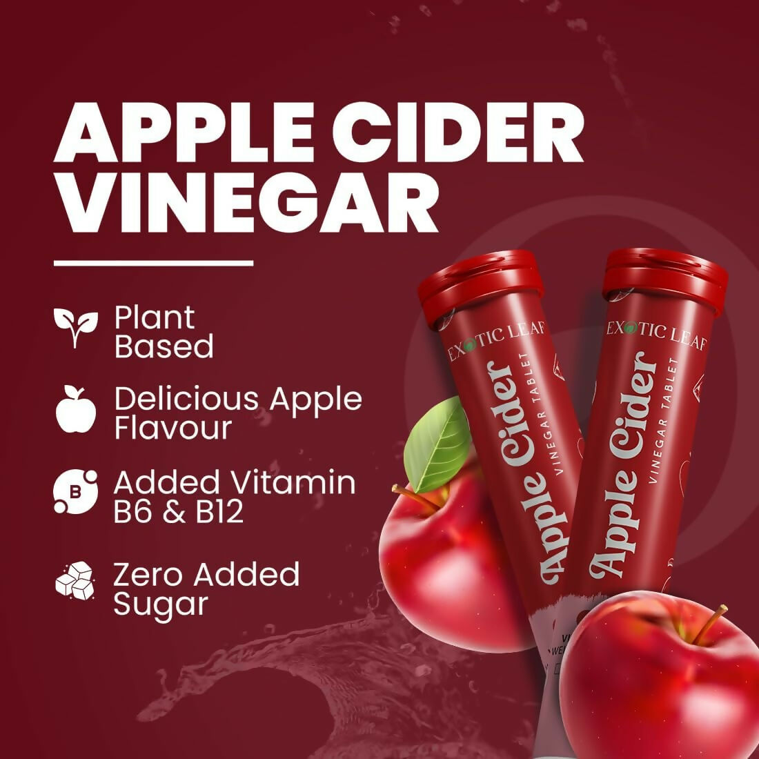 Exotic Leaf Apple Cider Vinegar Tablets - Swadesiicart