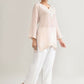 Joban Fashion Womens Cotton ChikanKari Off White Cord set - Swadesiicart
