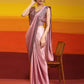 Purple Ombre Satin Georgette Plain Ready to wear Saree with stitched Blouse - Vrinda | Swadesiicart