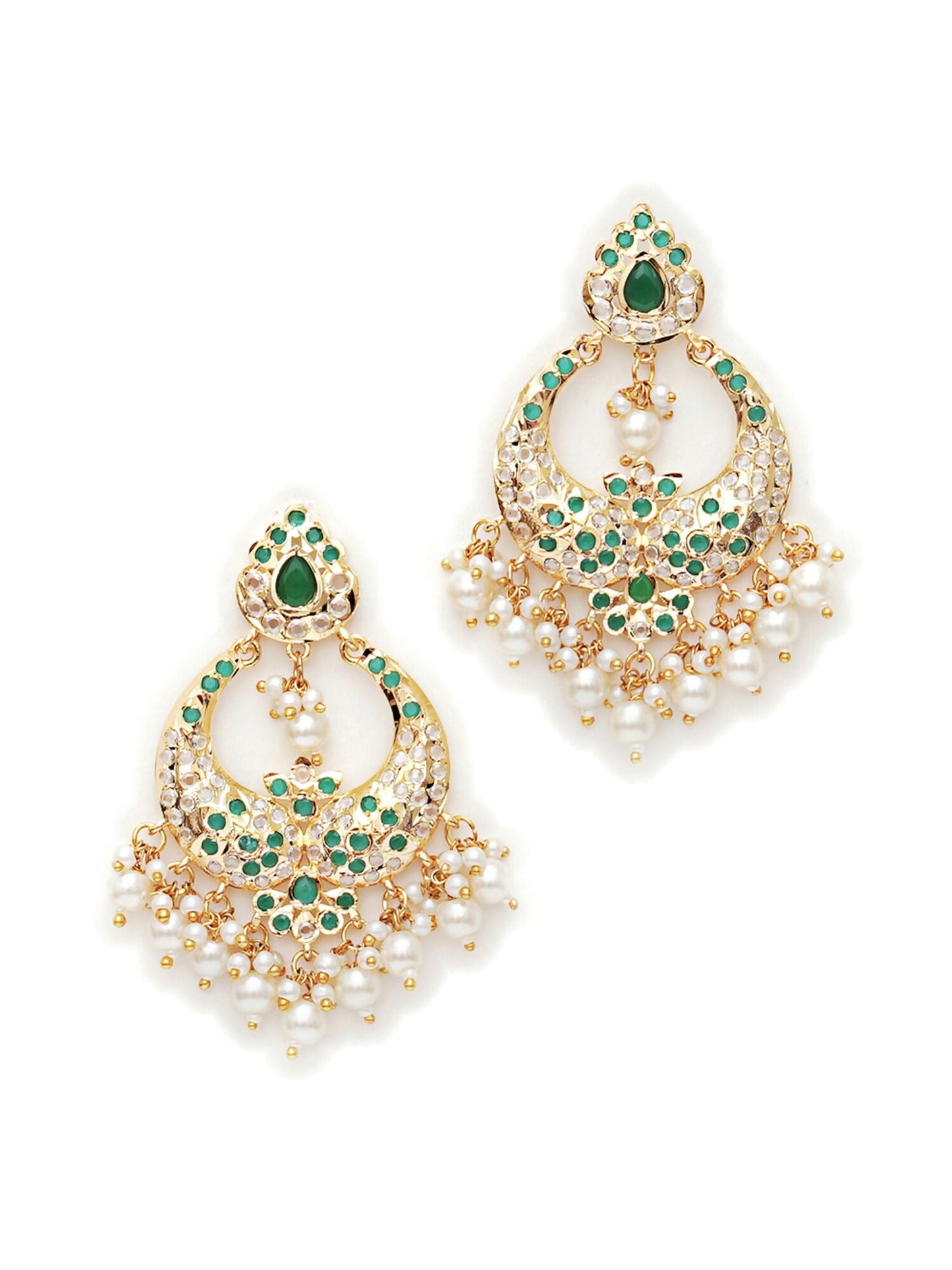Jadau Earrings (Gold) - Ruby Raang | Swadesiicart