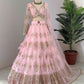 Jyoti Fashion Women's Baby Pink Butterfly Net 9MM Sequins with Thread Embroidered Designer Lehenga Choli Set | Swadesiicart