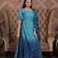 Jyoti Fashion Women's Blue Muslin Floral Print with Crush Pleating Kurta with Trouser & Dupatta | Swadesiicart