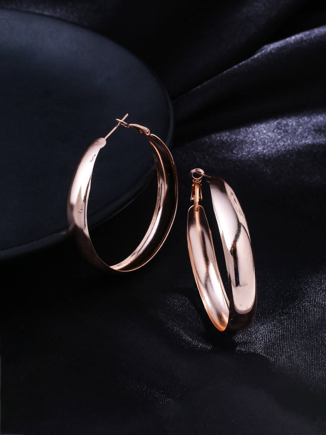 NVR Women Gold-Polished Hoop Earrings | Swadesiicart