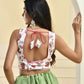 Amodini Designer Studio Floral White Sequined Blouse Sleeveless Padded Blouse