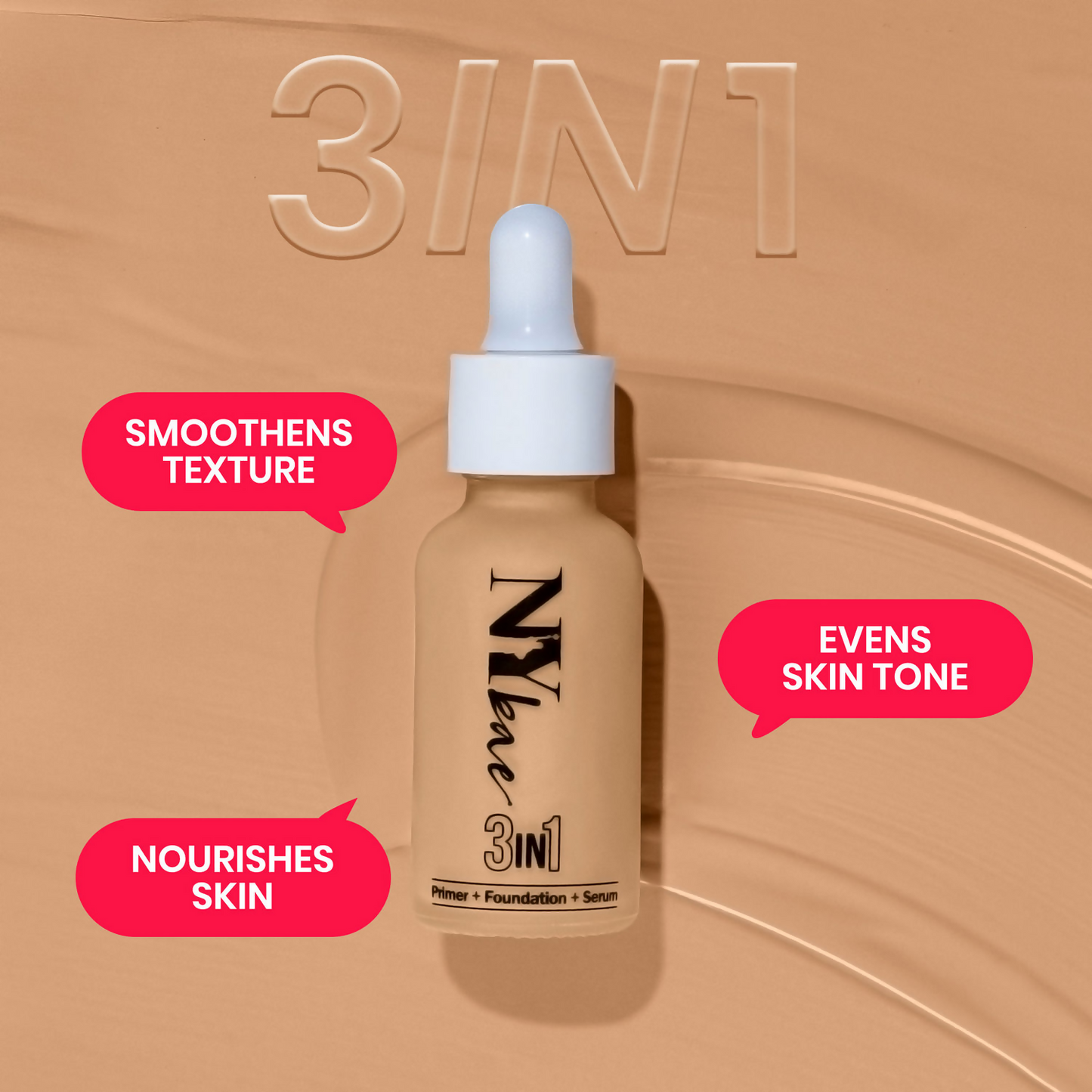 NY Bae 3 in 1 Serum Foundation with Primer Warm Milk 09 - Swadesiicart