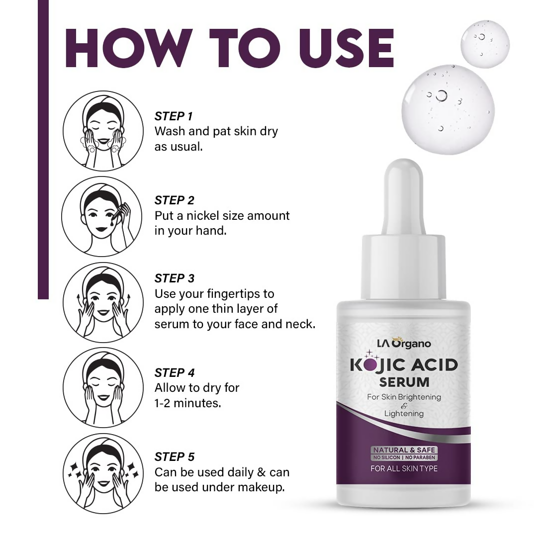 LA Organo 2.5% Kojic Acid Face Serum | Swadesiicart