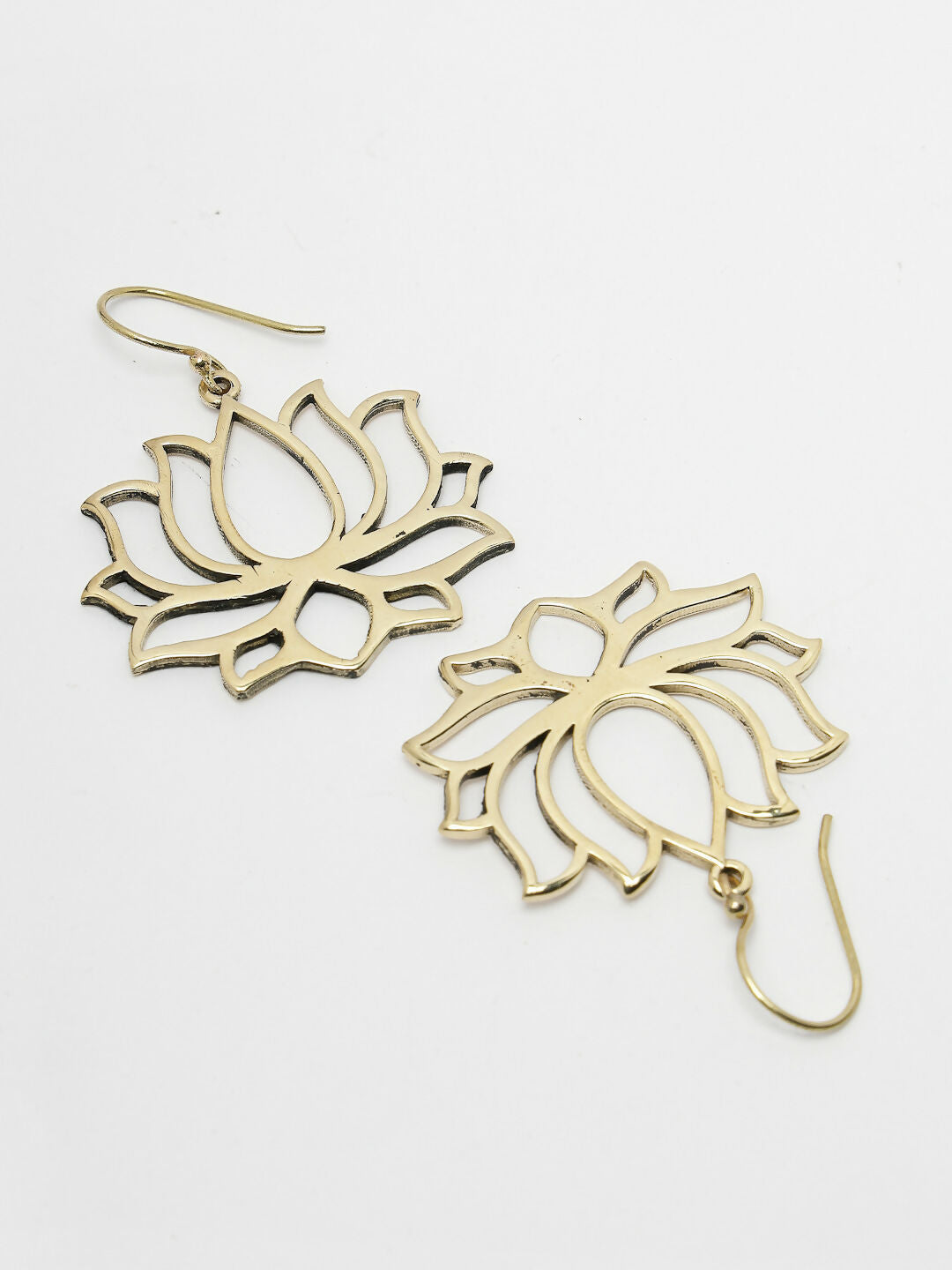 NVR Women Lotus Shaped Gold-Polished Earrings - Swadesiicart