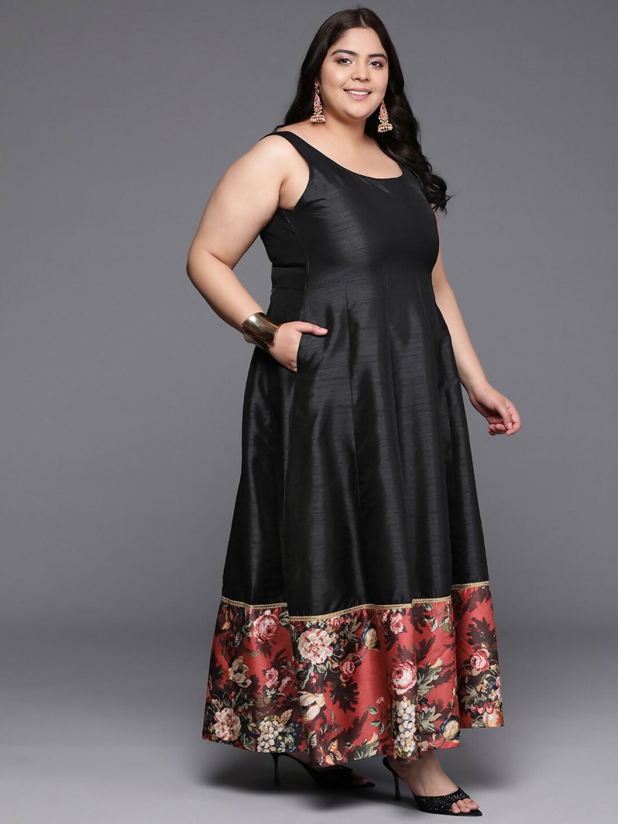 Ahalyaa Women's Traditional wear Ethnic Dress - Black | Swadesiicart