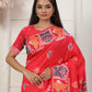 Shree Shyam Fashion Silk Blend Red Saree