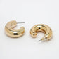 NVR Women Gold-Polished Circular-Shaped Half Hoop Earrings | Swadesiicart