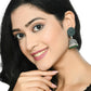 Mominos Fashion Joharkamal Kundan work Jhumka with Green Beads - Swadesiicart