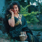 DEIANA'S Beautiful Designer Golden zari Soft Lichi Silk Saree - Navy Blue - Swadesiicart