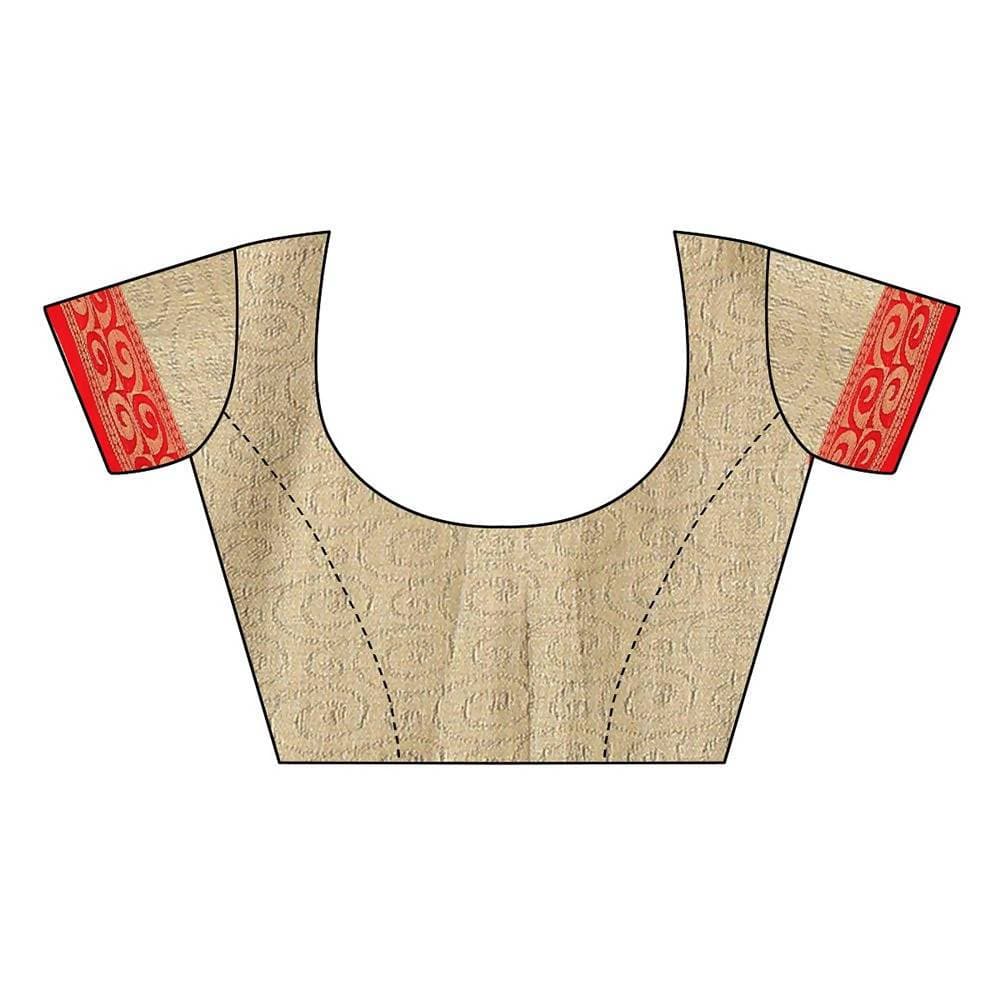 Vamika Banarasi Jacquard Weaving Brown Saree (DHONI CHIKU) | Swadesiicart