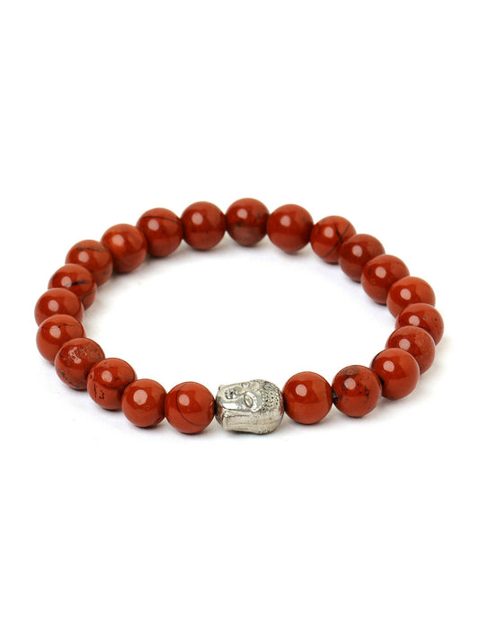Red Jasper with Buddha Bracelet - Ruby Raang | Swadesiicart