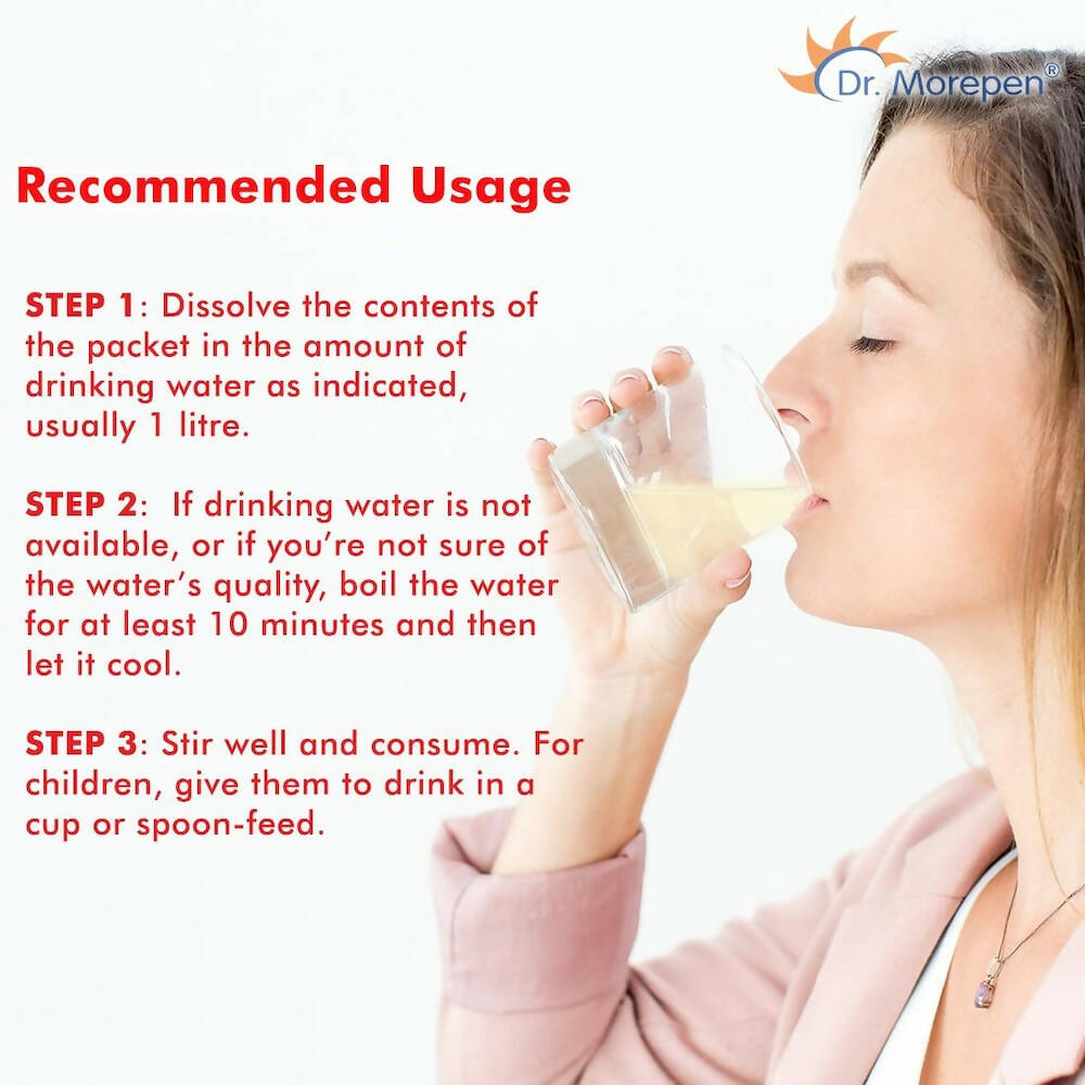Dr. Morepen Premium ORS Drink With Electrolytes for Instant Hydration Apple Flavour | Swadesiicart