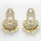 NVR Women Gold-Polished Kundan Chandbali Earrings | Swadesiicart