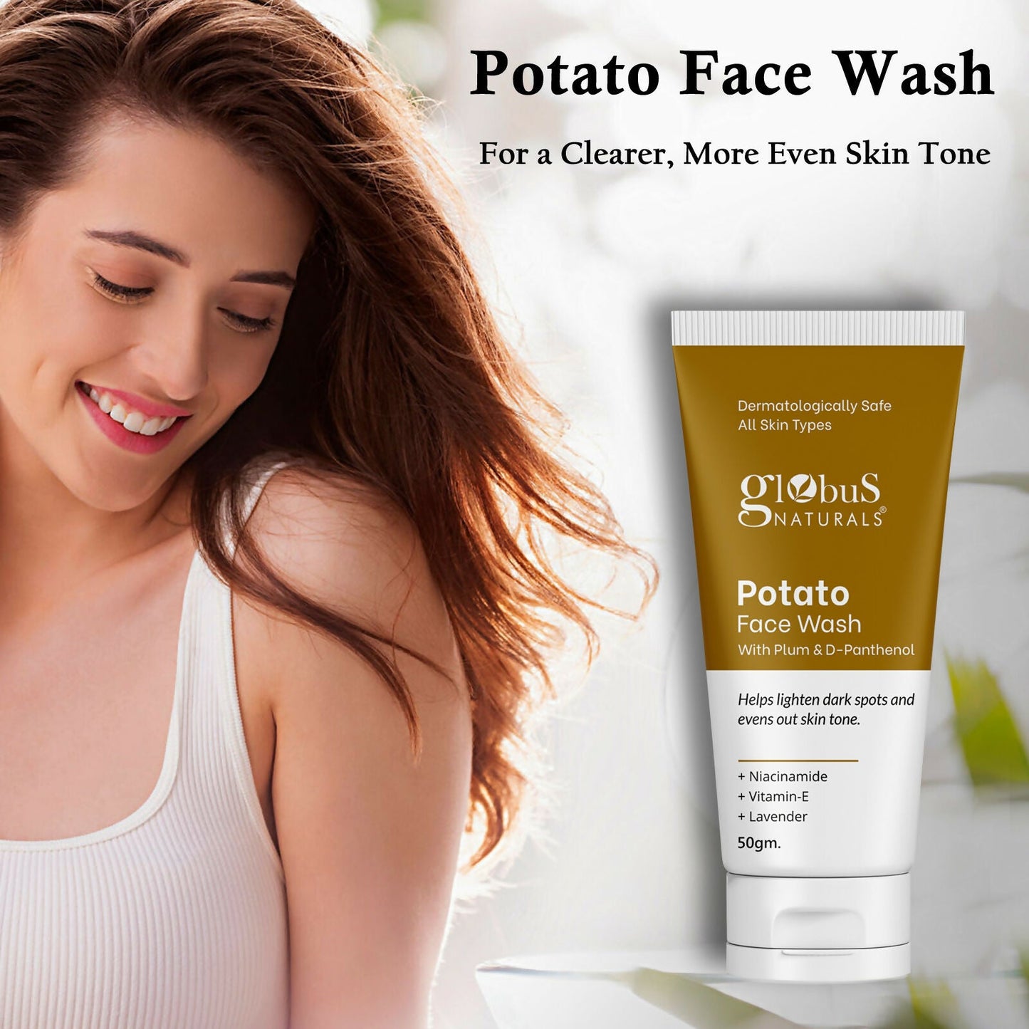 Globus Naturals Potato Face Wash with Plum & D-Panthenol | Swadesiicart