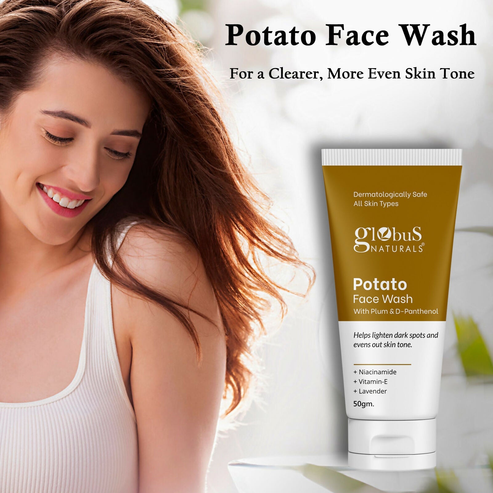 Globus Naturals Potato Face Wash with Plum & D-Panthenol | Swadesiicart