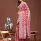 Shree Shyam Fashion Pankhuri Peach Linen Cotton Saree
