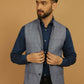 Even Apparels Nehru Jacket With Welt Pockets - Blue | Swadesiicart