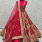 Jyoti Fashion Women's Rani Pink Silk Fancy Dori & Sequins Multi Thread Embroidered with Diamond Work Wedding Lehenga Choli | Swadesiicart