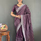 Vastranavya Purple Chinnon Silk Embroidery Multi Sequence & Arco Cut Work Ready to Wear Saree | Swadesiicart