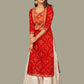 Indian Clothing Women's Red Printed Kurta with Sharara - NOZ2TOZ
