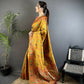 Joban Fashion Golden Yellow Banarasi Soft Silk Woven Saree | Swadesiicart