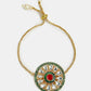 NVR Women & Men Set of 2 Gold Kundan-Studded Handcrafted Wraparound Rakhi Set With Roli Chawal | Swadesiicart