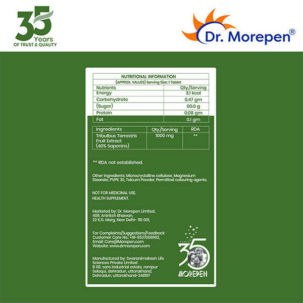 Dr. Morepen Gokshura Tablets For Men - Swadesiicart