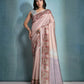 Vishnu Weaves Women's Chiku Cotton Silk Zari Woven Saree with Blouse - Swadesiicart