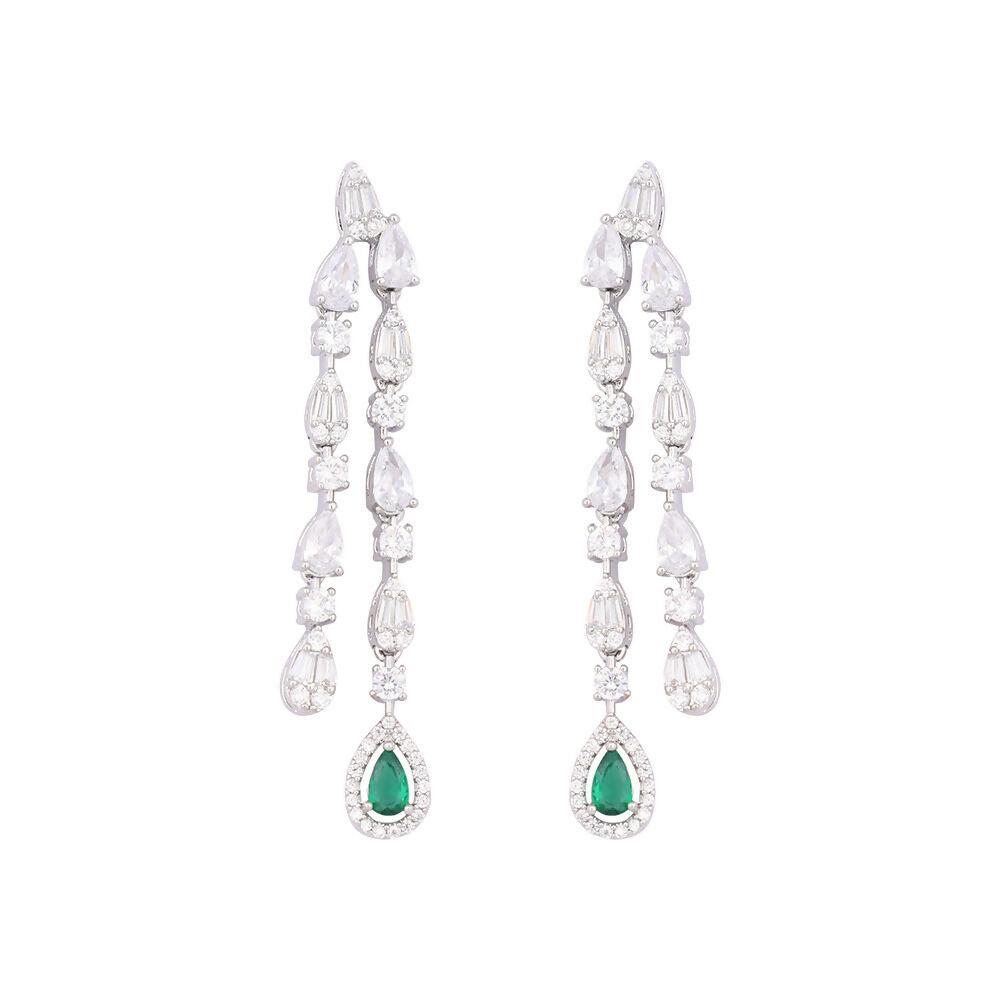 Nuyug Crystal Luster Cubic ZIrcon Necklace Set | Swadesiicart