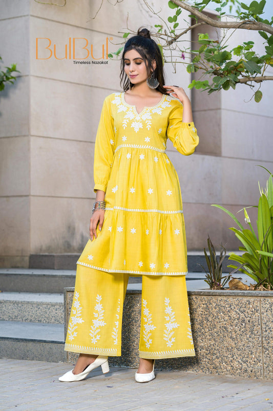 BulBul Dhawani Rayon Mustard Co-Ord Set - Swadesiicart
