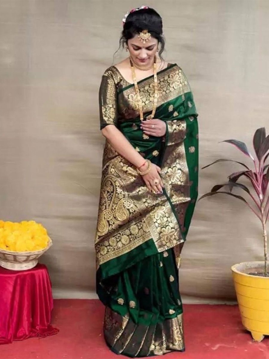 Anouk Woven Design Zari Banarasi Saree | Swadesiicart