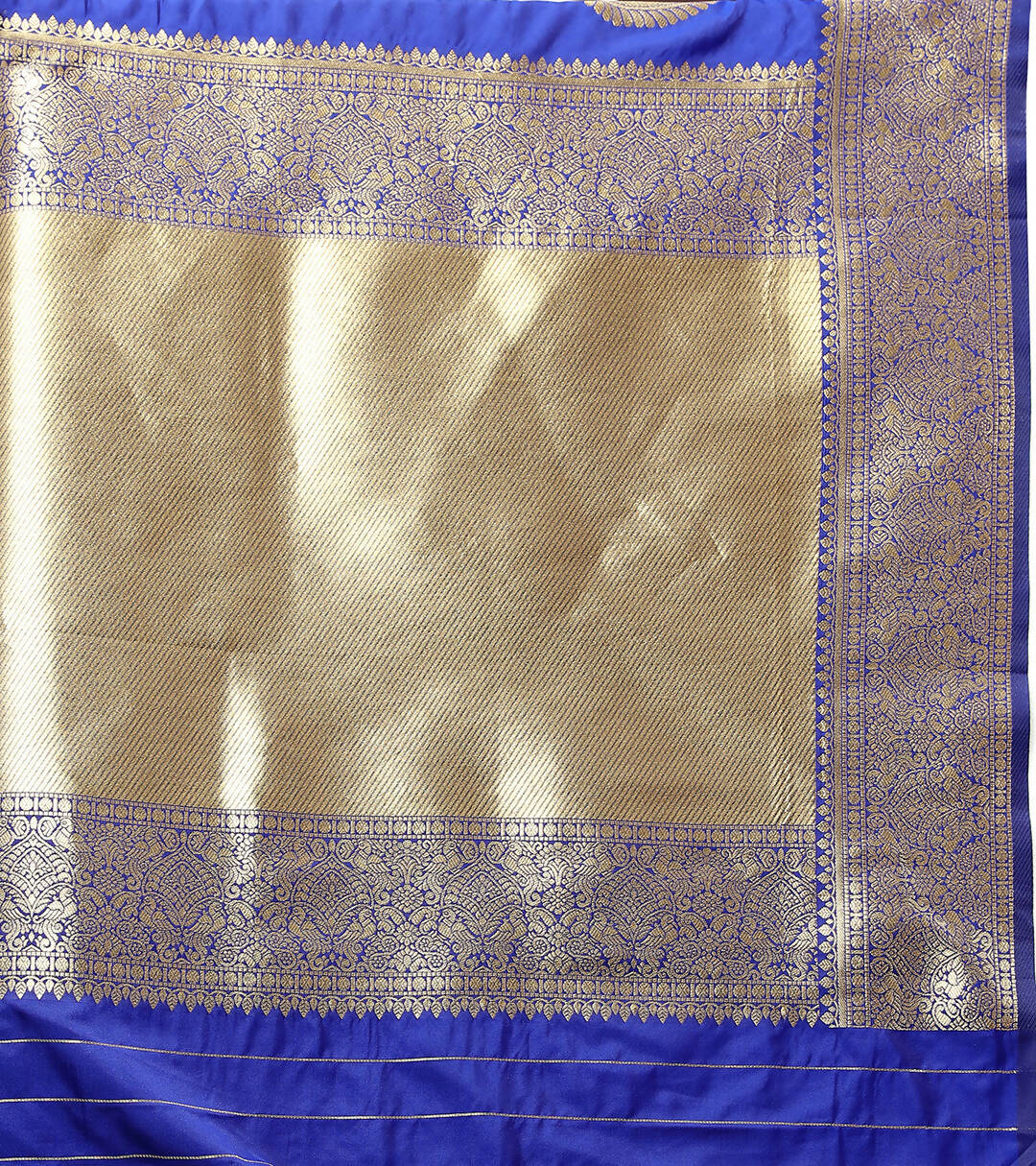 Lorenvalley Fashion Blue Soft Silk Woven Design Gold Zari Weaving Saree - Swadesiicart