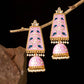 Mominos Fashion Johar Kamal Golden Kundan Meenakari Big Jhumka | Swadesiicart