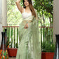 Vamsee Meghna-Green Green Organza Saree - Swadesiicart