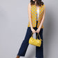 Even Apparels Yellow Viscose Rayon Open Front Women's Waistcoat | Swadesiicart