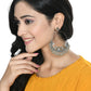 Mominos Fashion Johar Kamal Silver Peacock Design Chandbali Earrings - Swadesiicart