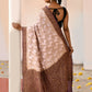 Joban Fashion Ivory Crepe Chiffon Pure Handloom Banarasi Silk Saree | Swadesiicart