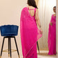 Pink Georgette Designer Printed Ready To Wear Saree - Ibiza | Swadesiicart