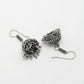 NVR Women's Silver-Toned Floral Shape Oxidized Necklace with Jhumka Earrings - Swadesiicart