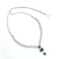 Mominos Fashion Johar Kamal Silver-Plated American Diamond Navy Blue Choker Set | Swadesiicart